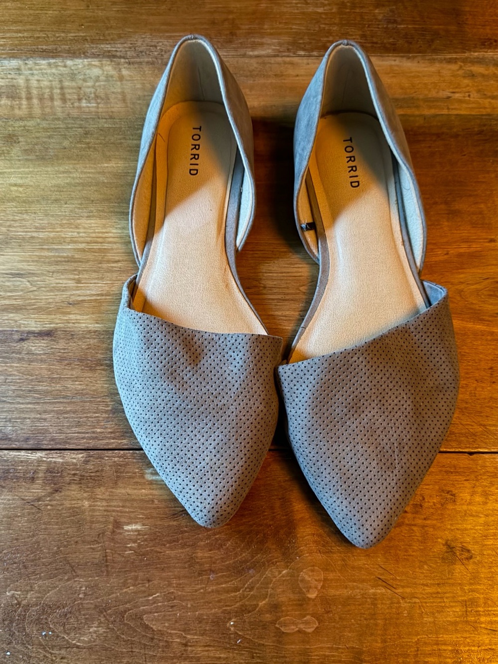 Torrid Taupe pointed flats-Size 12w-New